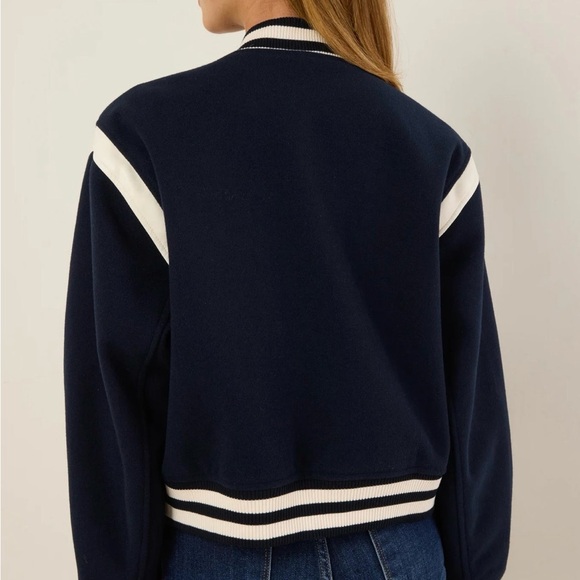 Navy Varsity Jacket - Picture 3 of 6